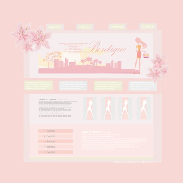 Fashion shopping Website sjabloon — Stockfoto
