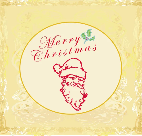 Santa Doodle Retro Card — Stock Photo, Image
