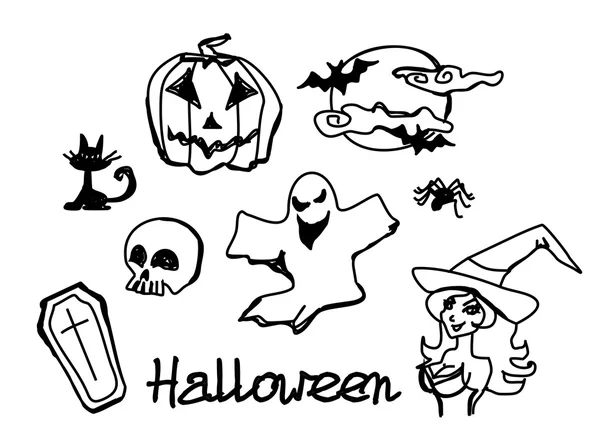 Set with halloween doodles — Stock Photo, Image