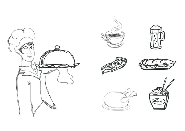 Set de doodles de gătit — Fotografie, imagine de stoc