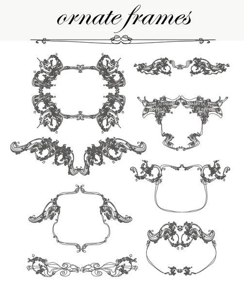 Set: calligraphic design elements and frames — Stock Fotó