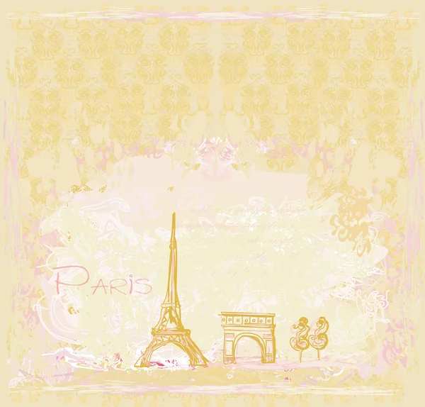 Retro Eiffel-kártya — Stock Fotó