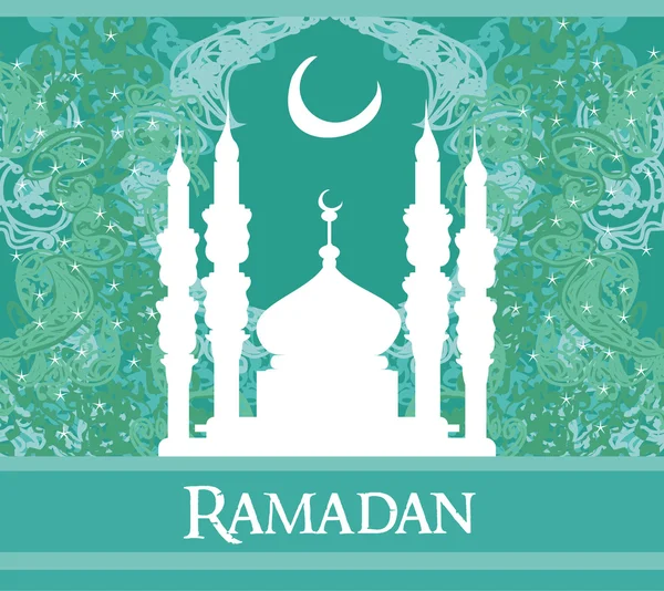 Fond Ramadan - carte de silhouette mosquée — Photo