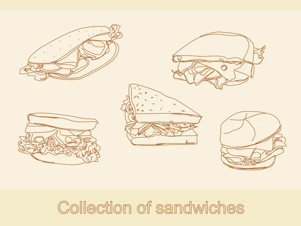 Collection of sandwiches — Stock Photo, Image