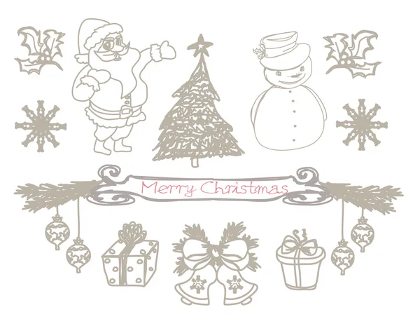 Garabatos de Navidad dibujados a mano —  Fotos de Stock