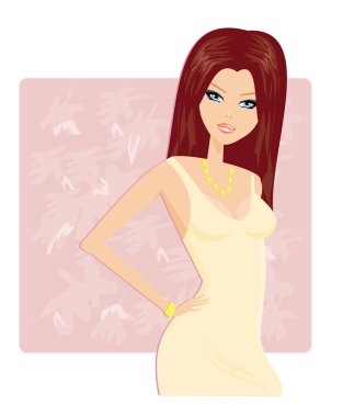 Glamour girl with jewelry clipart