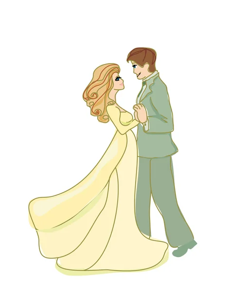 Couple dansant mariage — Image vectorielle