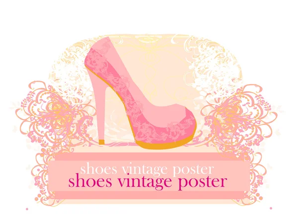 Zapatos cartel vintage — Vector de stock