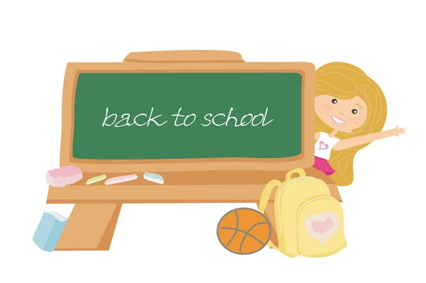 Illustration of back to school girl — Stock Vector