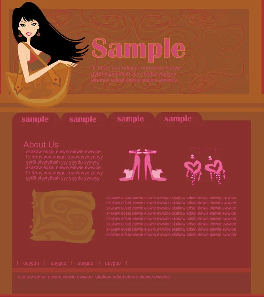 Mode Modèle de site Web — Image vectorielle