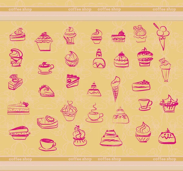 Набор векторных сладостей — стоковый вектор
