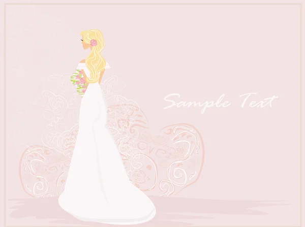 Belle carte de mariée — Image vectorielle