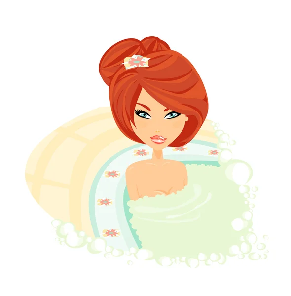 Spa lady vector image — Stock Vector