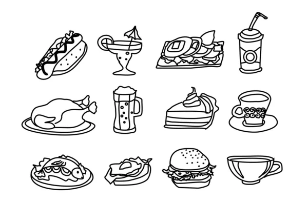 Набір каракулів Food Icon — стоковий вектор