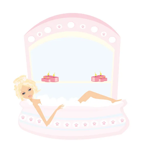 Lady in spa — Stock Vector