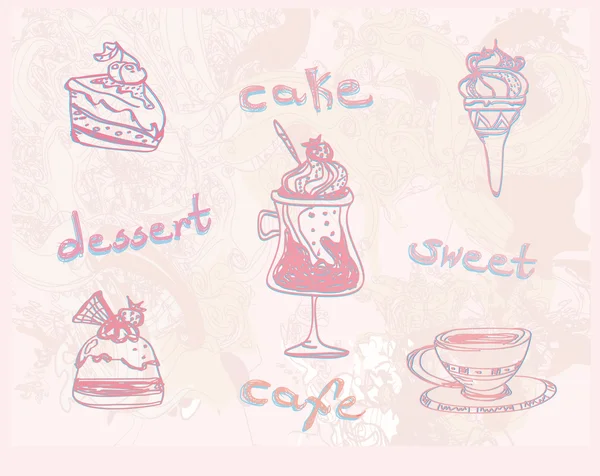 Sweet dessert background — Stock Vector