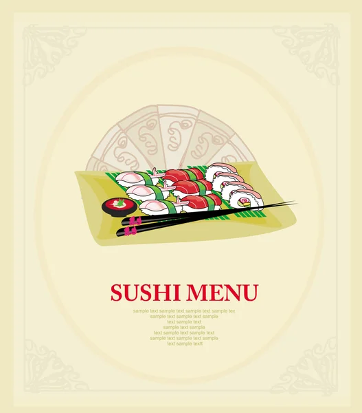 Шаблон традиційного японського меню їжі. — стоковий вектор