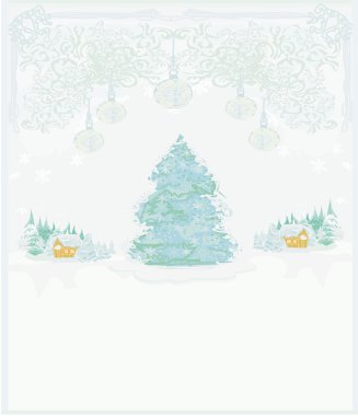 Soyut Noel ağacı kartı