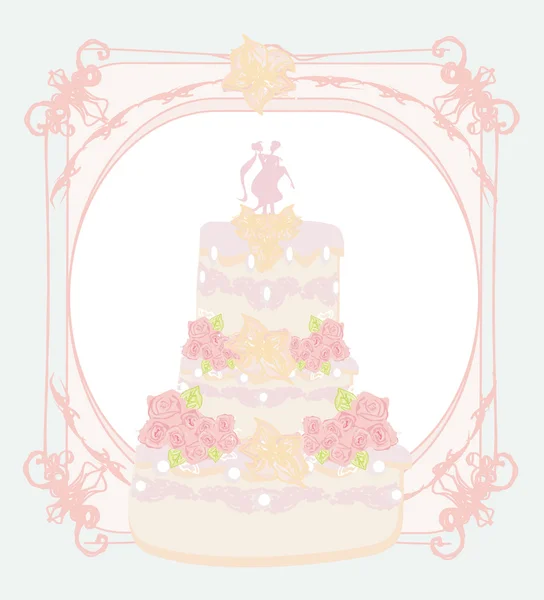 Дизайн свадебного торта — стоковый вектор