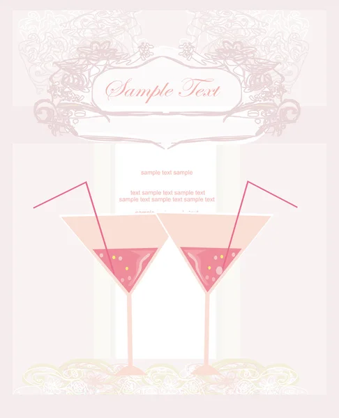 Einladung zur Cocktailparty Menü oder Bar-Karte Platz für Text — Stockvektor