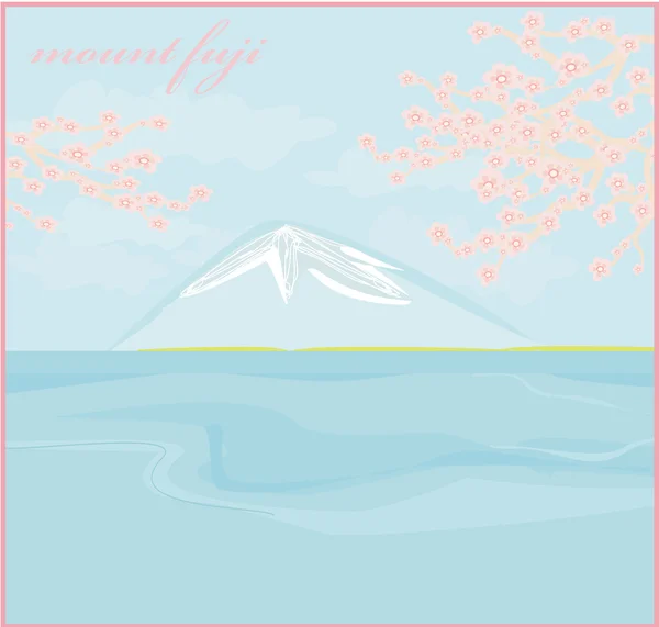 Fuji und Morgensonnenstrahlen — Stockvektor