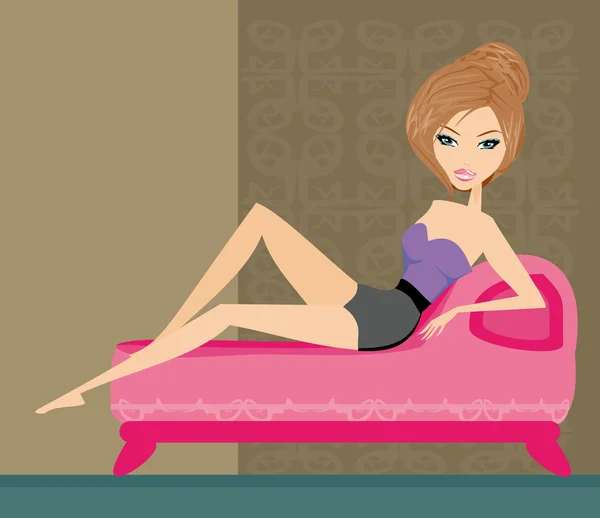 Relax fille sexy — Image vectorielle
