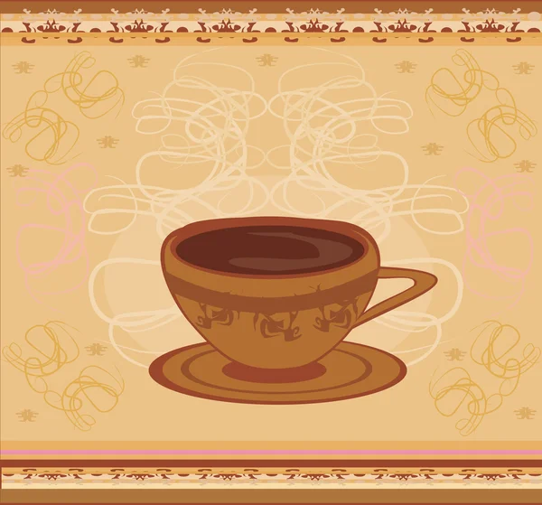 Soyut tasarım elementleri olan bir fincan kahve. Vektör illüstrasyonu. — Stok Vektör
