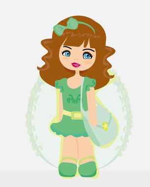 Cute little girl clipart