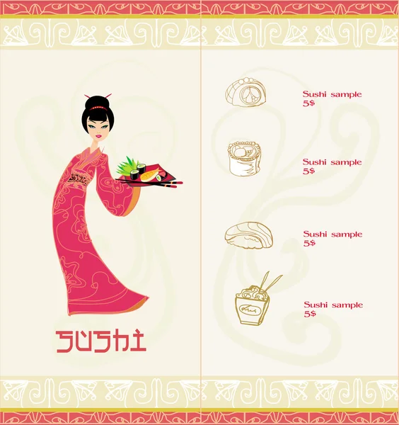 รูปแบบของเมนูอาหารญี่ปุ่นดั้งเดิม — ภาพเวกเตอร์สต็อก
