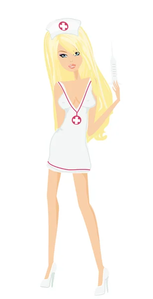 Vector ilustración de una enfermera sexy — Vector de stock