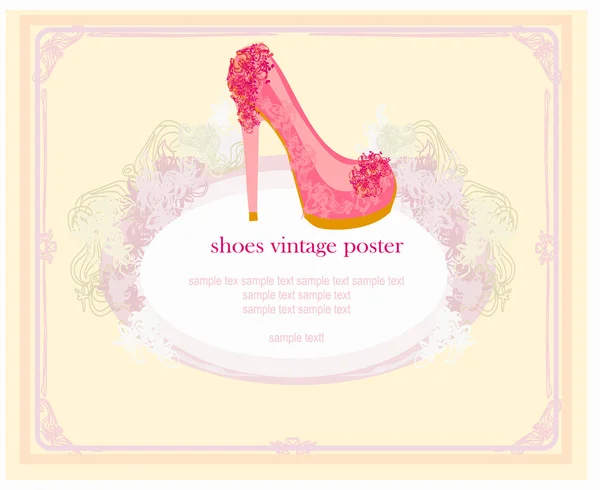 Shoes vintage poster — Stock Vector