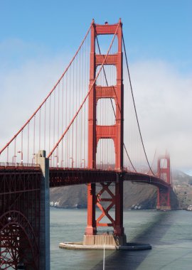 Golden Gate bridge shrouded in mist clipart