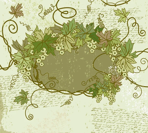 Grunge floral ram. vektor illustration. Royaltyfria illustrationer