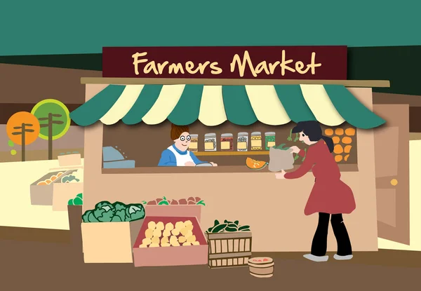 Farmer's Market vektör — Stok Vektör