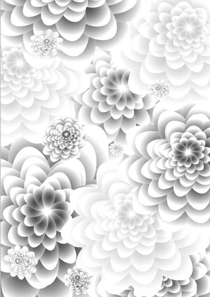 Квітковий фон в відтінках сірого — стоковий вектор