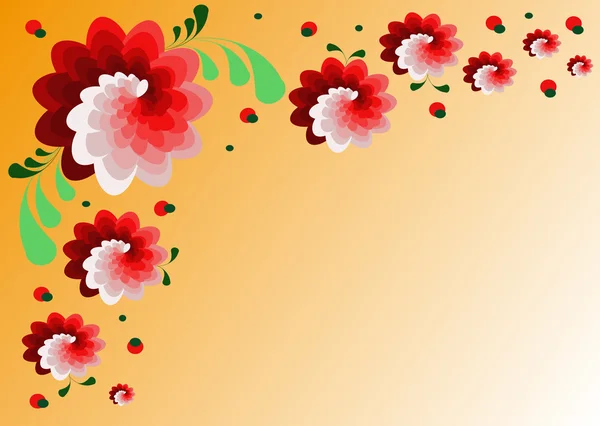 Σπείρα κόκκινα λουλούδια — Διανυσματικό Αρχείο