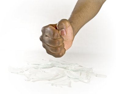 Fist With Broken Glass clipart