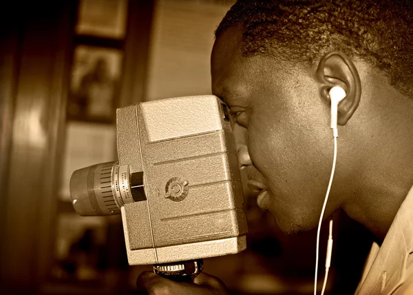 Young African American Filmmaker — Stock Photo, Image