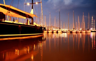 Night yachts clipart