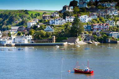 Kingswear Devon, İngiltere, dartmouth nehirden karşıya