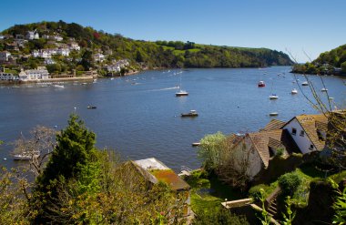 A view out to sea from the River Dart in Dartmouth clipart