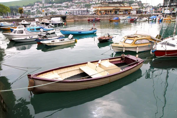 stock image Boats in the harbour at Dartmouth