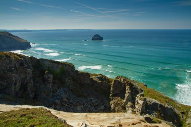 Gull Rock on the Cornish coastline clipart