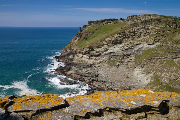 Tintagel Kalesi: Cornwall görünüm — Stok fotoğraf
