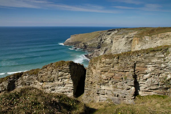 Cornwallský poloostrova poblíž otvoru beach — Stock fotografie