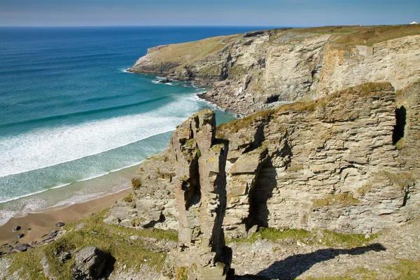 The Cornish coastline on a beautiful sunny day near Tintagel — Stock Photo, Image