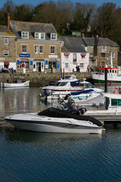 stock image Boats in Padstow harbour in Cornwall, England on a sunny day