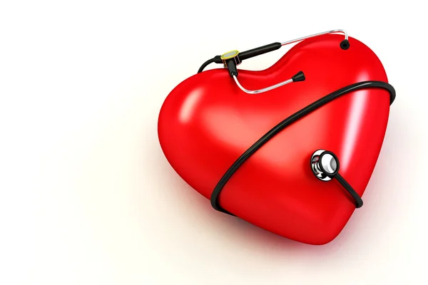 Zawijanie serce stetoskop — Zdjęcie stockowe