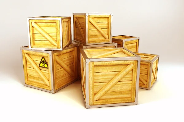木制盒容器 — 图库照片
