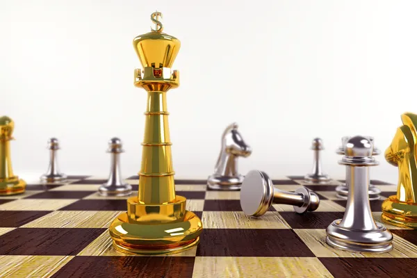 チェス盤の王 — ストック写真